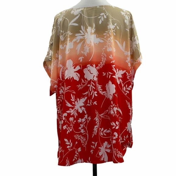 Calvin Klein tropical ombre keyhole blouse 3X NWT - Picture 5 of 13